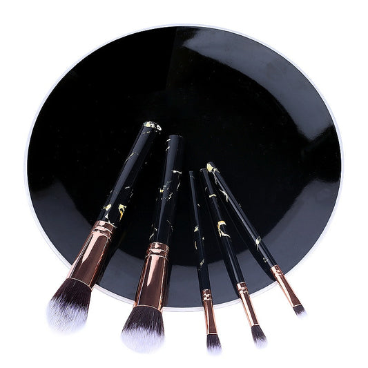 5pcs Set Of Marble Makeup Brushes