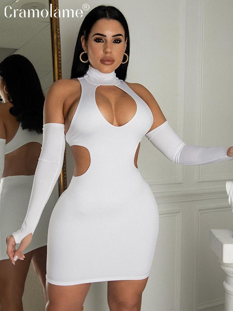 Off Shoulder Bodycon Cut Out Halter Neck Dress